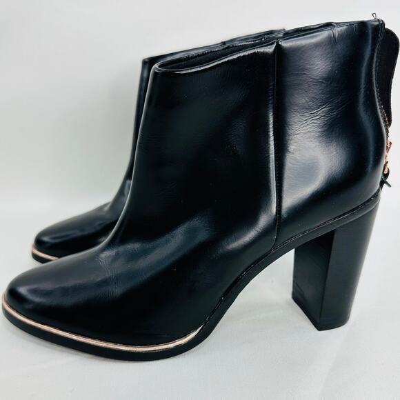 Ted Baker Vaully Leather Ankle Booties Almond Toe Boots in Black Size 36.5 NEW - Picture 6 of 12